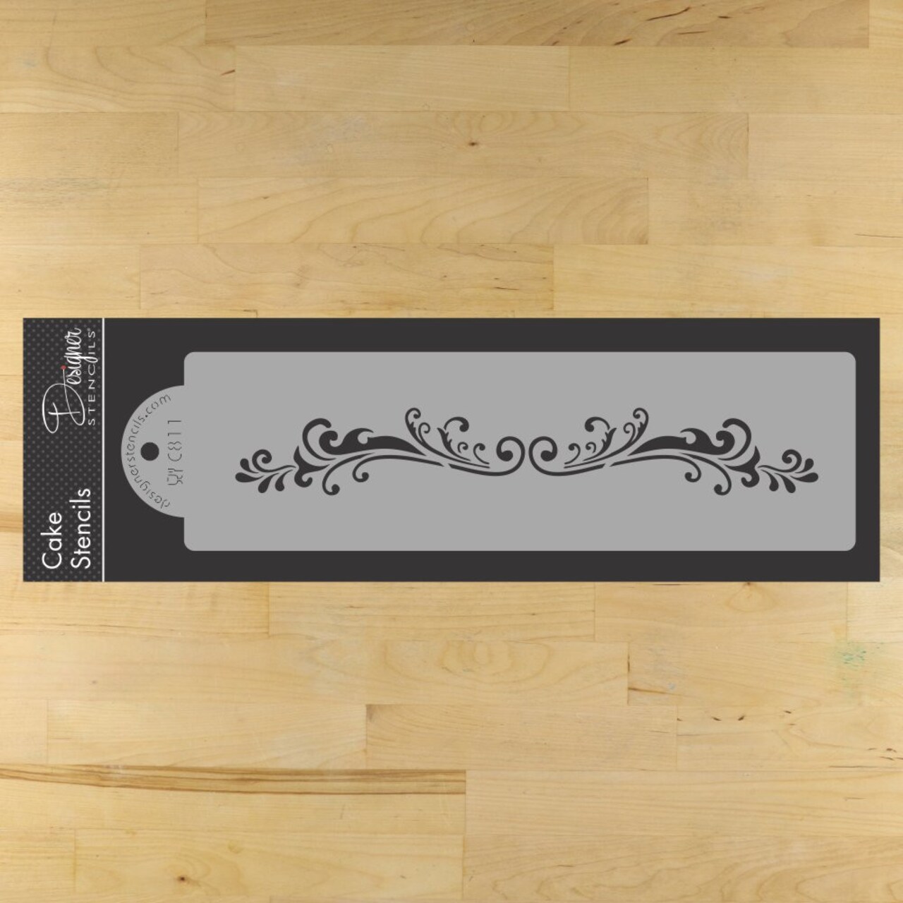 Florentine Mini Scroll Cake Stencil | C811 by Designer Stencils | Cake Decorating Tools |